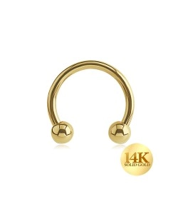 14K Gold Basic Titanium Circular Barbells Ball 14KY TCBB (MOQ 10 pcs)